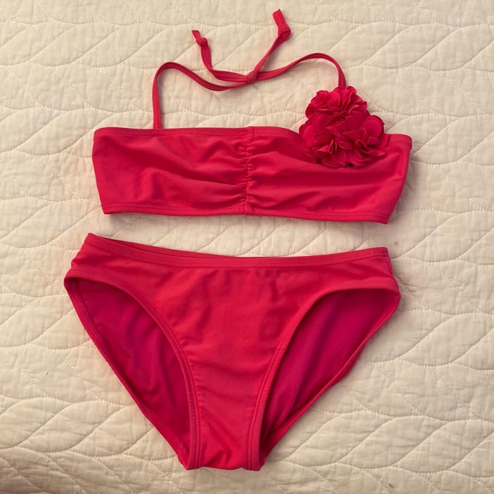 Xhilaration hot pink bikini two piece swim suit size 7-8